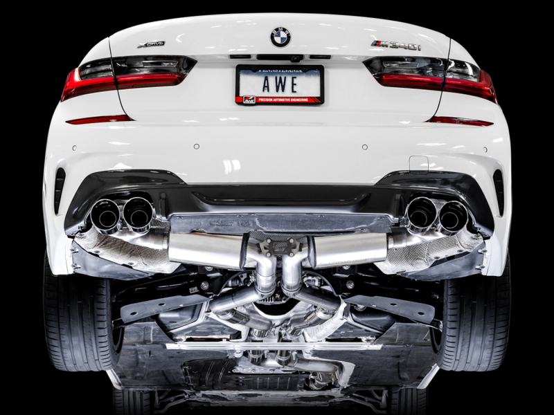 BMW 3 Series Performance Exhaust - AWE Tuning - Cat Back - Chrome Silver - `19-`27
